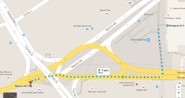 Short walking route to Locomotive Hostel from the main train station.